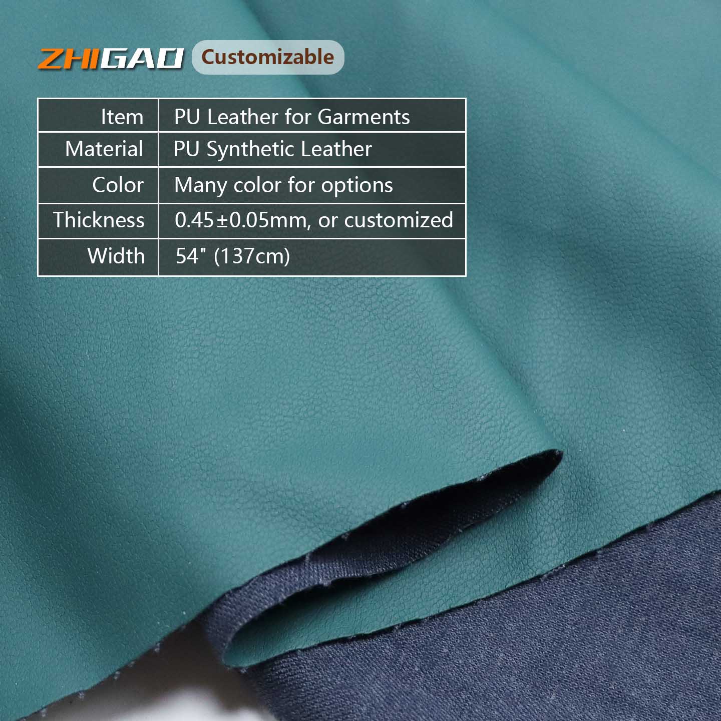 ၀တ်စုံအတွက် PU Leather Fabric