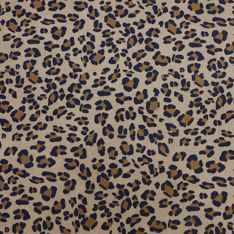 Leopard Printed Double Side Suede Microfiber Leather
