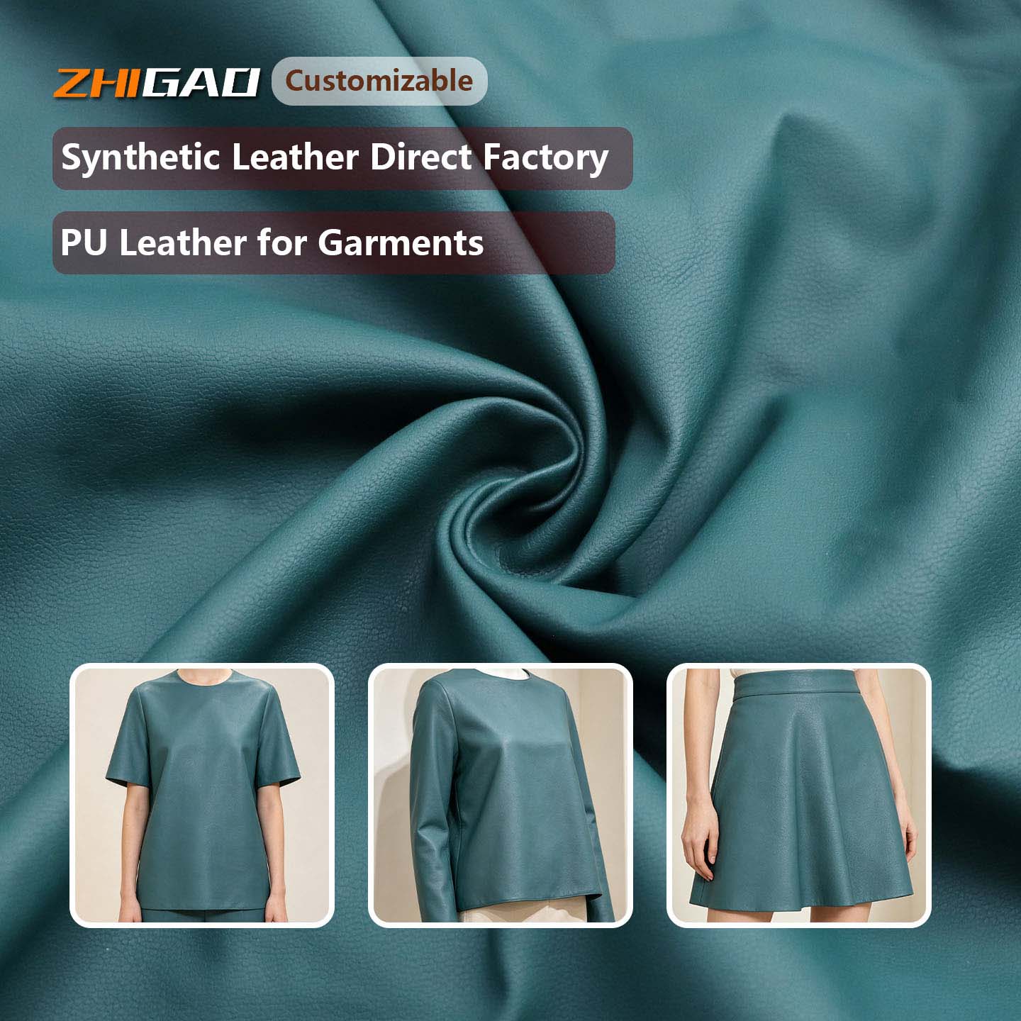 ၀တ်စုံအတွက် PU Leather Fabric