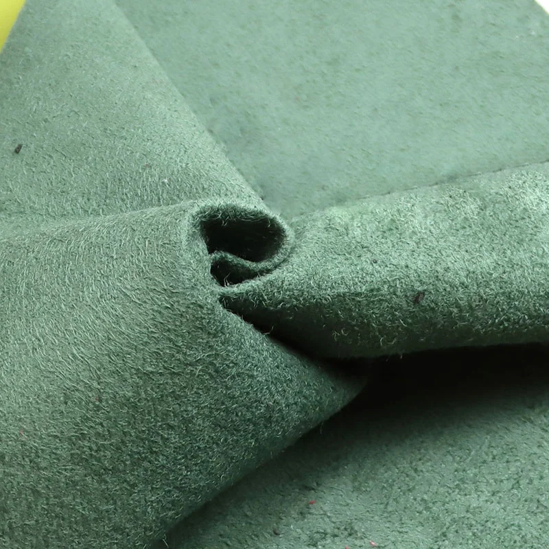 Suede တူညီသောအရောင် Backing PU Faux သားရေအဝတ်အထည်